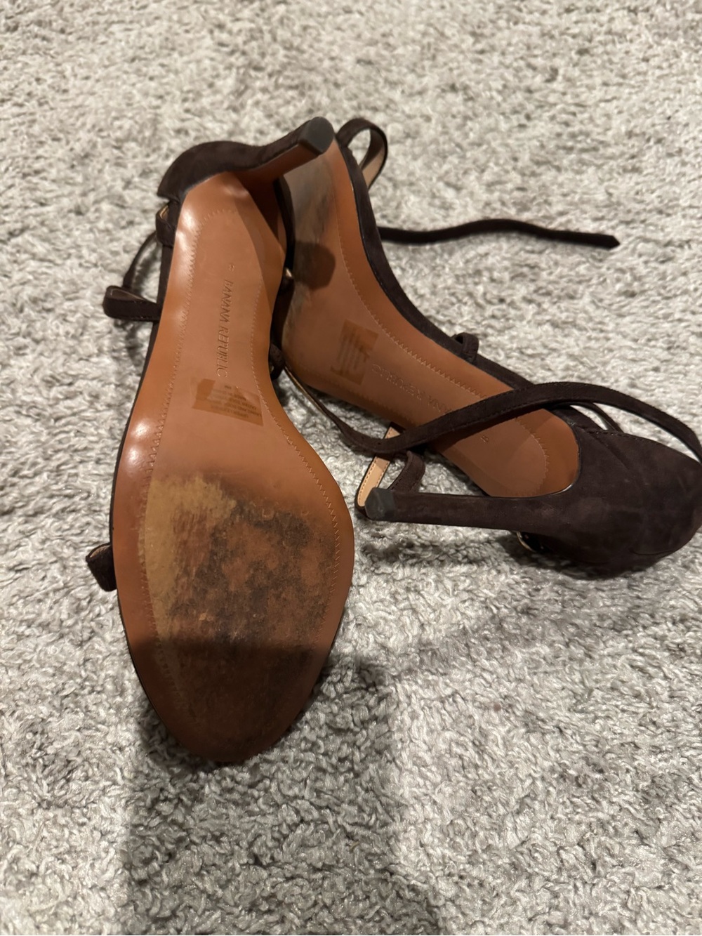 Banana Republic Dark Brown Strappy Ankle-Tie Heels - Picture 9 of 10